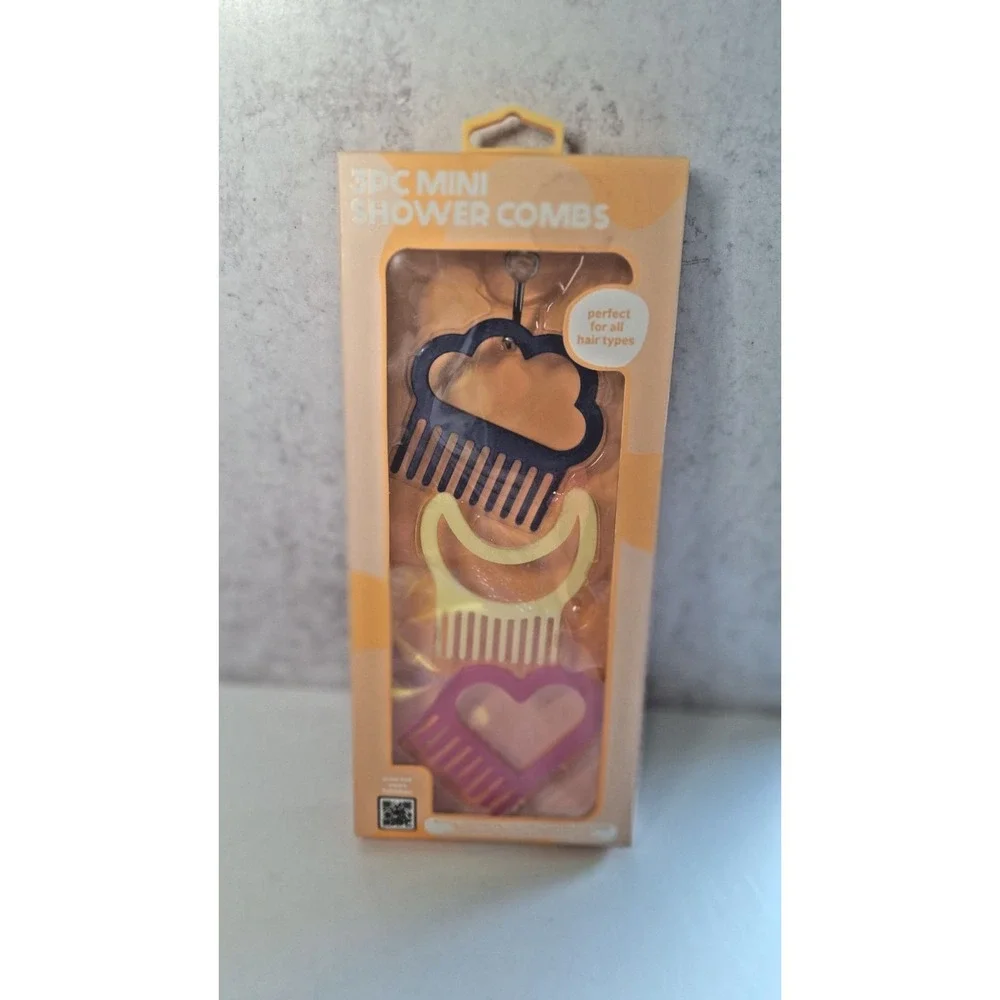 Plastic Mini Shower Combs Set,3-piece Wide Tooth Detangling Combswith Cloud